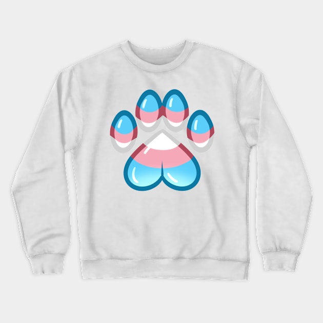 LGBTQ+ Pride Heart Paws - Transgender Crewneck Sweatshirt by leashonlife